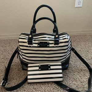 Kate Spade striped purse WITH matching wallet!